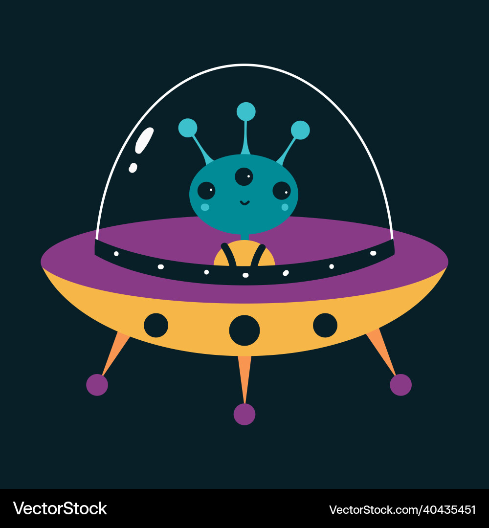 Space adventure with alien in spacecraft exploring Space adventure with alien in spacecraft exploring Vector Image
