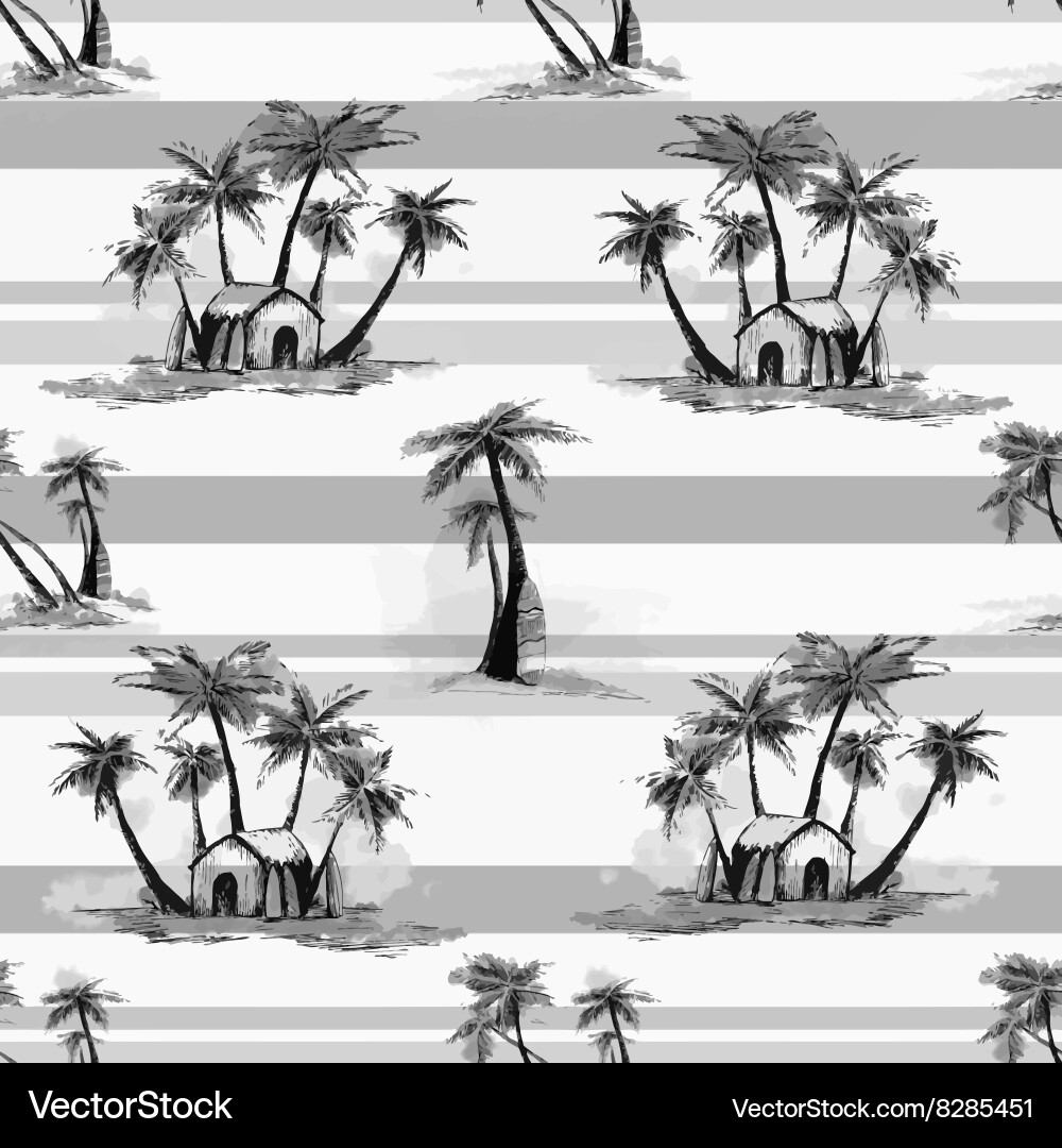 Tropical palm pattern Royalty Free Vector Image
