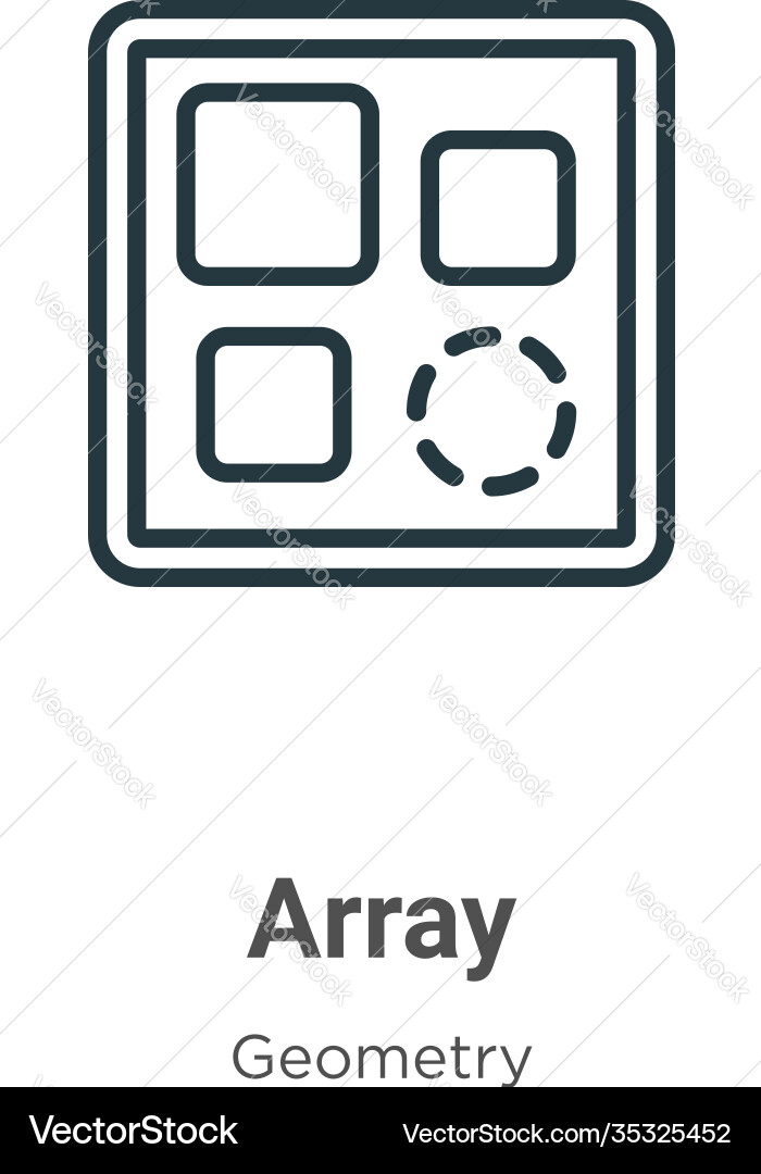 Array outline icon thin line black Vector Image