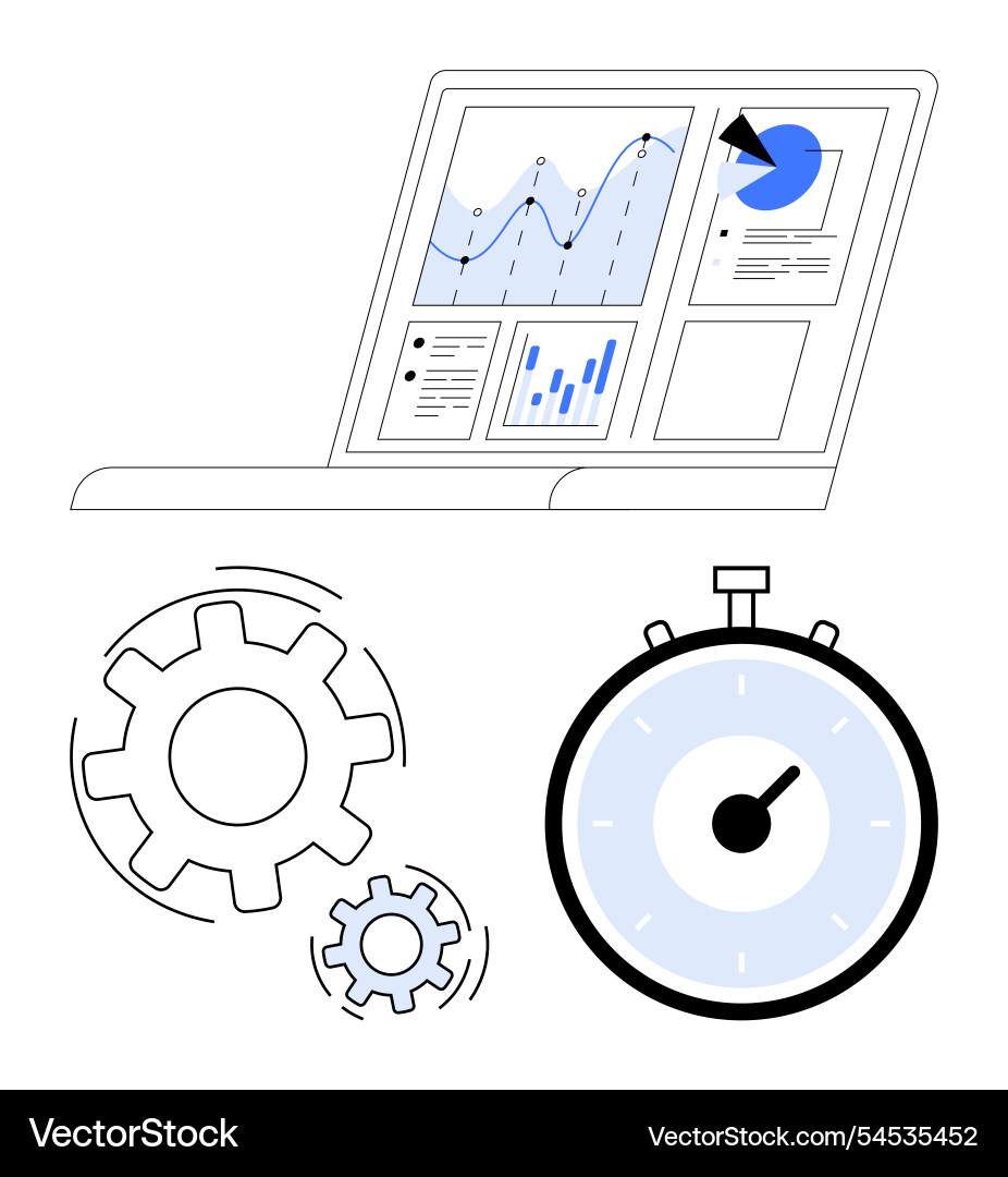 Business analytics with graphs efficient data Business analytics with graphs efficient data vector image