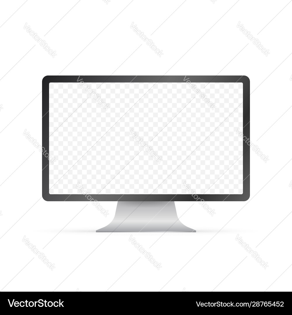 Computer display isolated in realistic design Computer display isolated in realistic design Vector Image