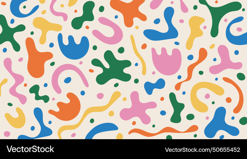 Fun colorful pattern of abstract liquid shapes Vector Image