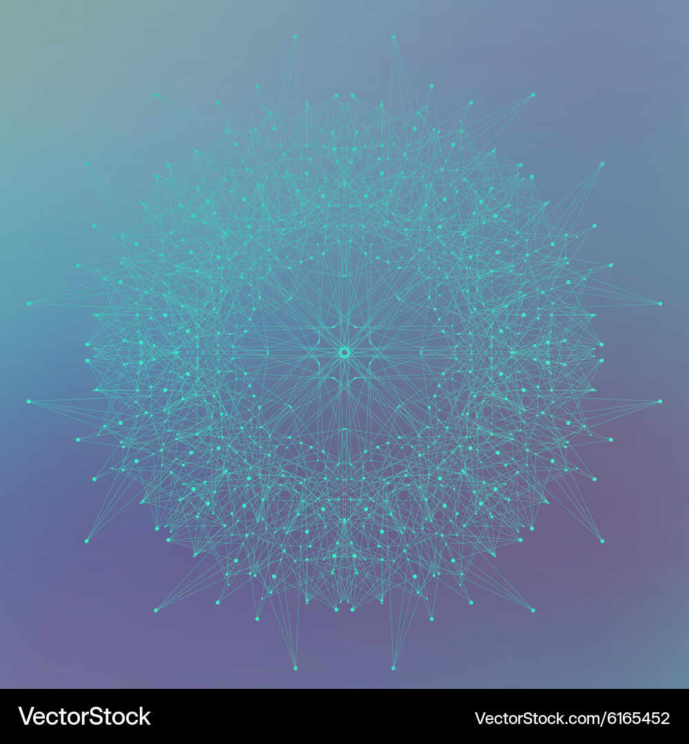 Geometric abstract form with connected lines vector image