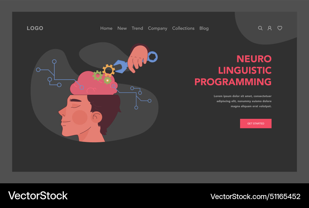 Neuro-linguistic programming exploration flat Neuro-linguistic programming exploration flat vector image