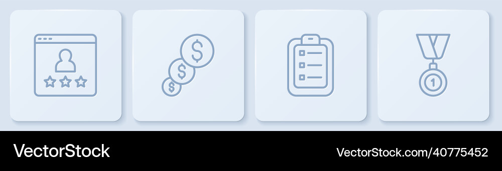Set line customer product rating to do list Set line customer product rating to do list Vector Image