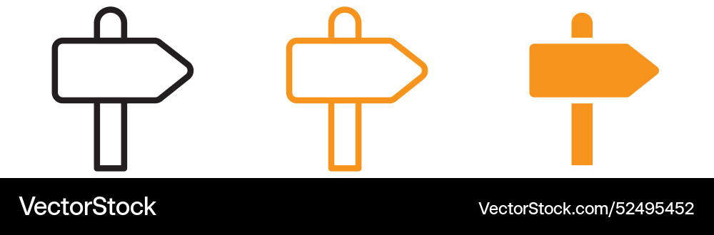 Signpost icon set directional for navigation Vector Image