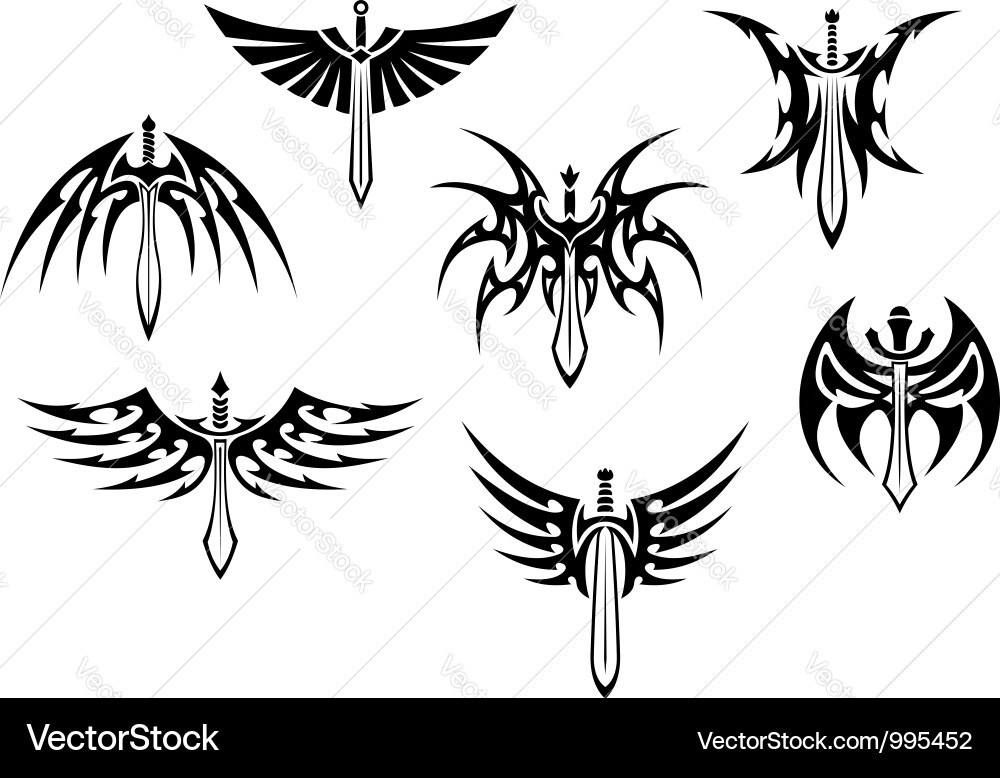 Tribal Swords and Daggers vector image