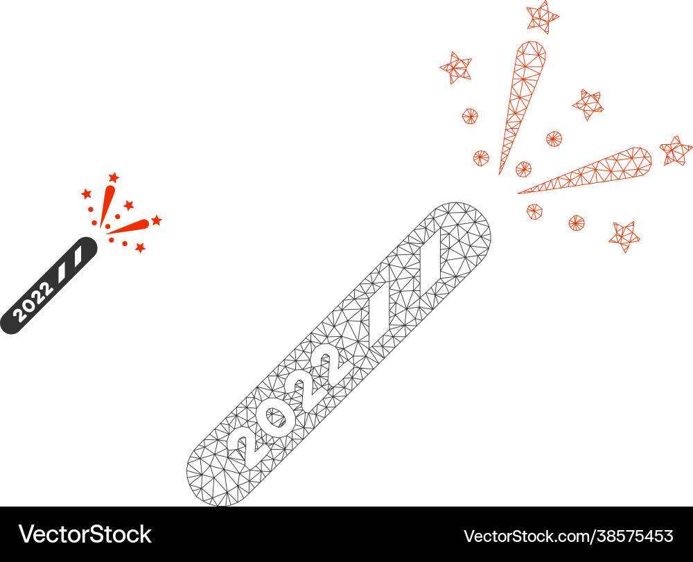 2022 firecracker mesh network model 2022 firecracker mesh network model Vector Image