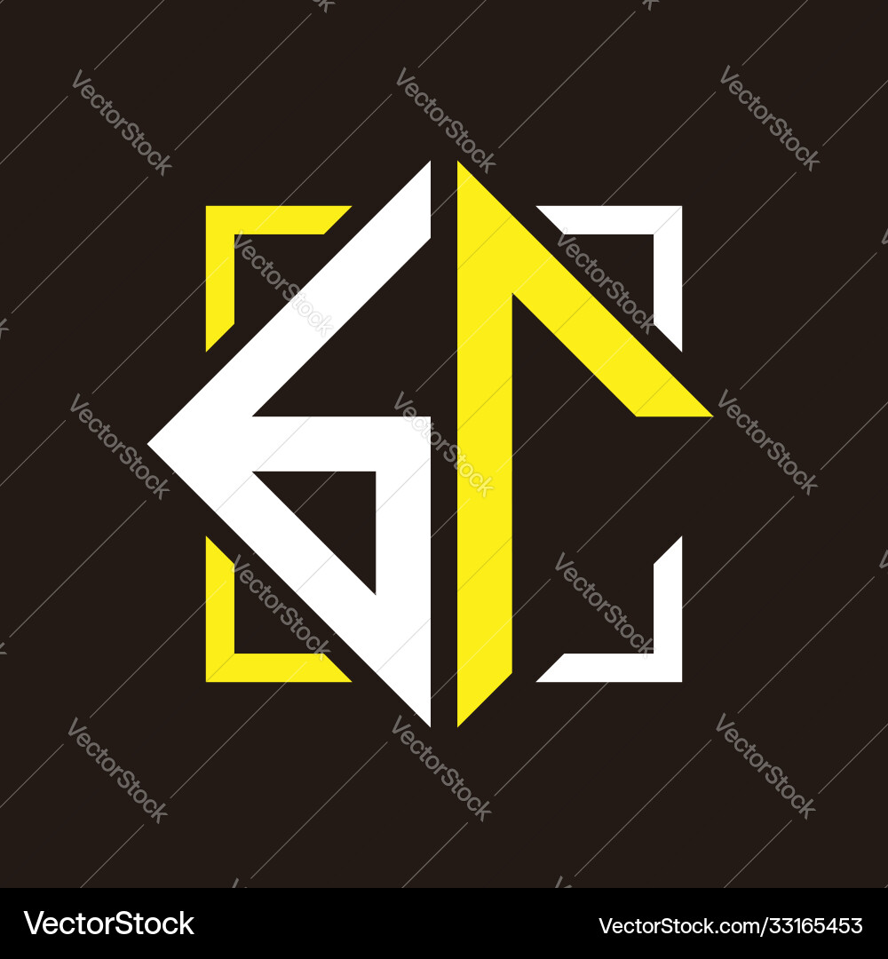 B r initial monogram quadrangle with square B r initial monogram quadrangle with square Vector Image