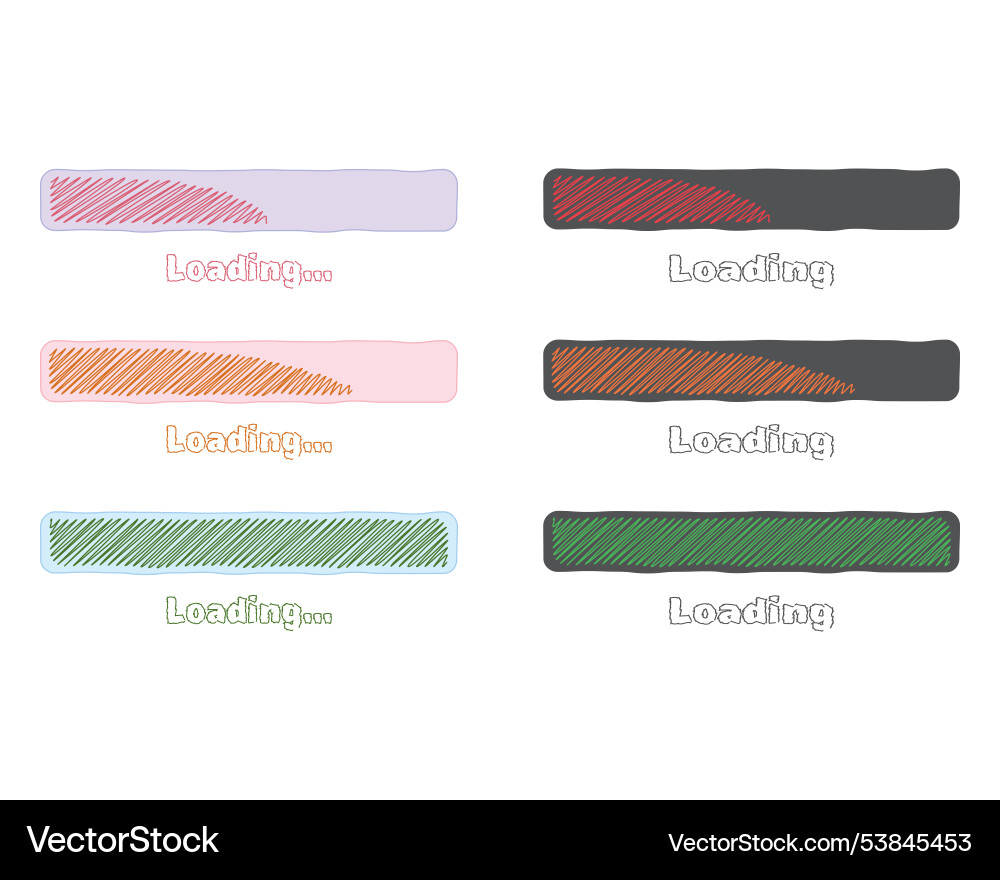 Collection loading bar status icon set of loaded Collection loading bar status icon set of loaded Vector Image