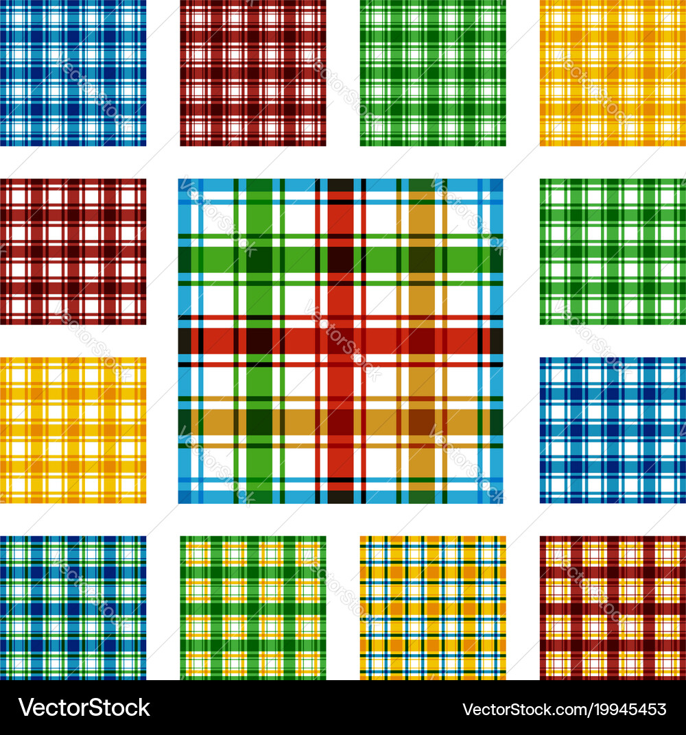 Collection of square seamless patterns Vector Image