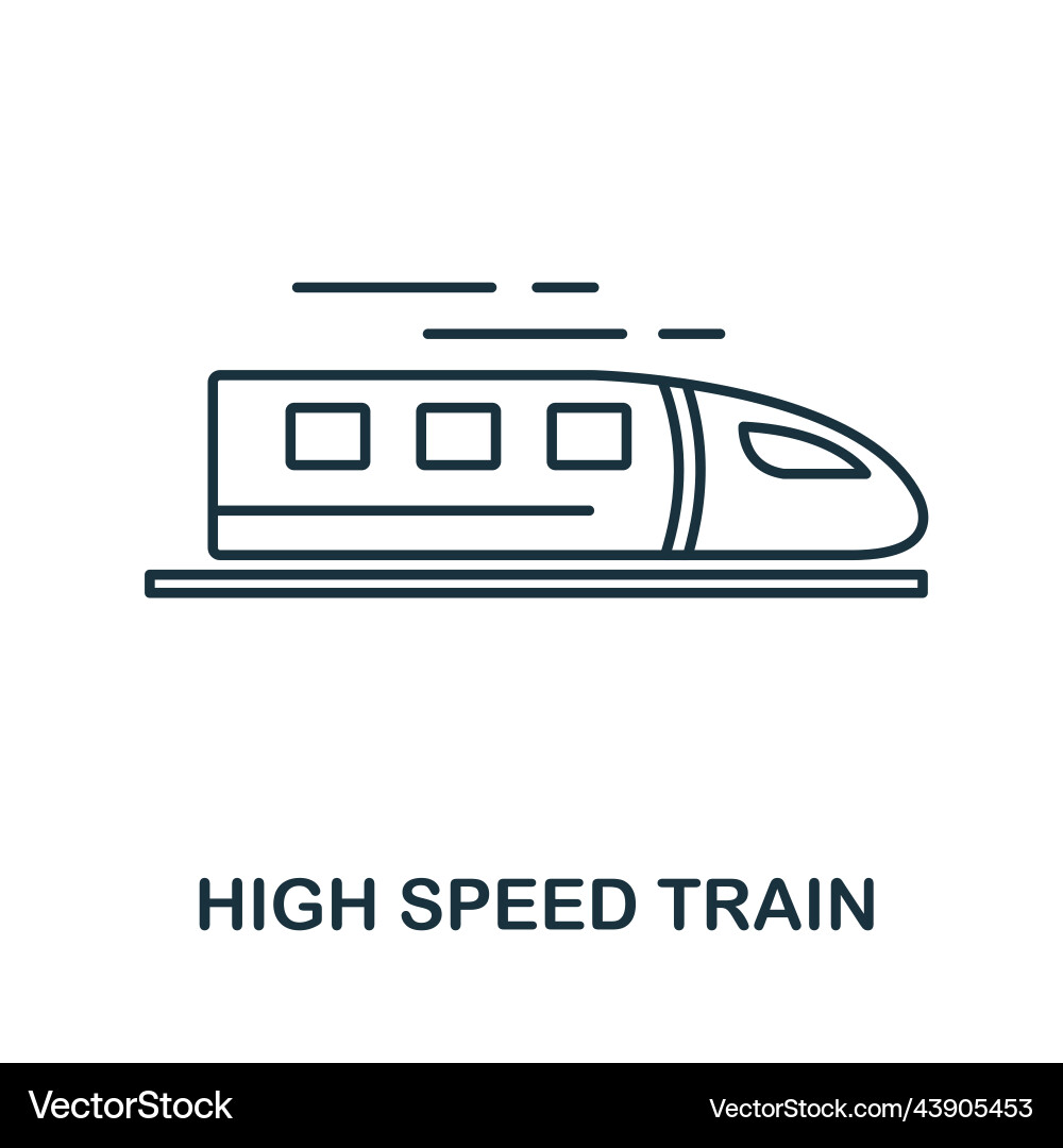 High speed train icon simple element from vector image
