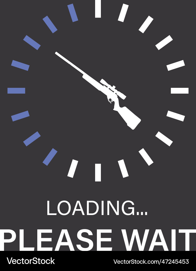 Hunting rifle loading please wait Vector Image
