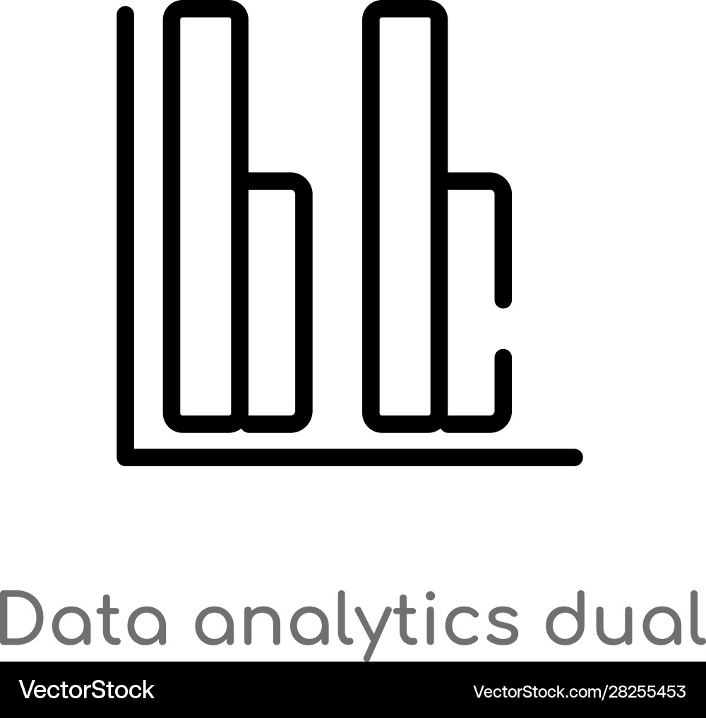 Outline data analytics dual bars icon isolated Vector Image