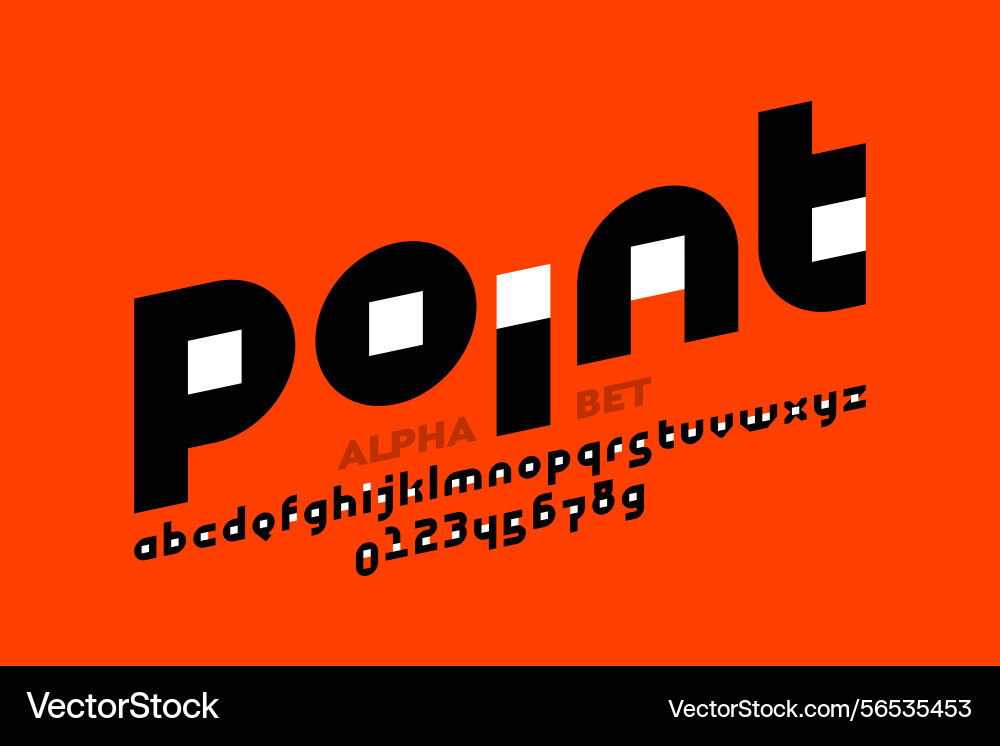 Point font alphabet letters and numbers Point font alphabet letters and numbers vector image
