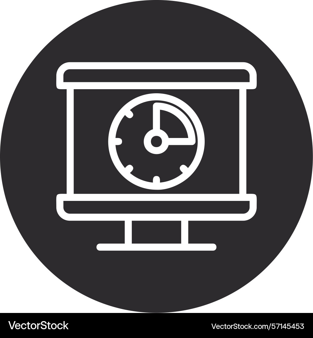 Presentation timer inverted circle black Vector Image
