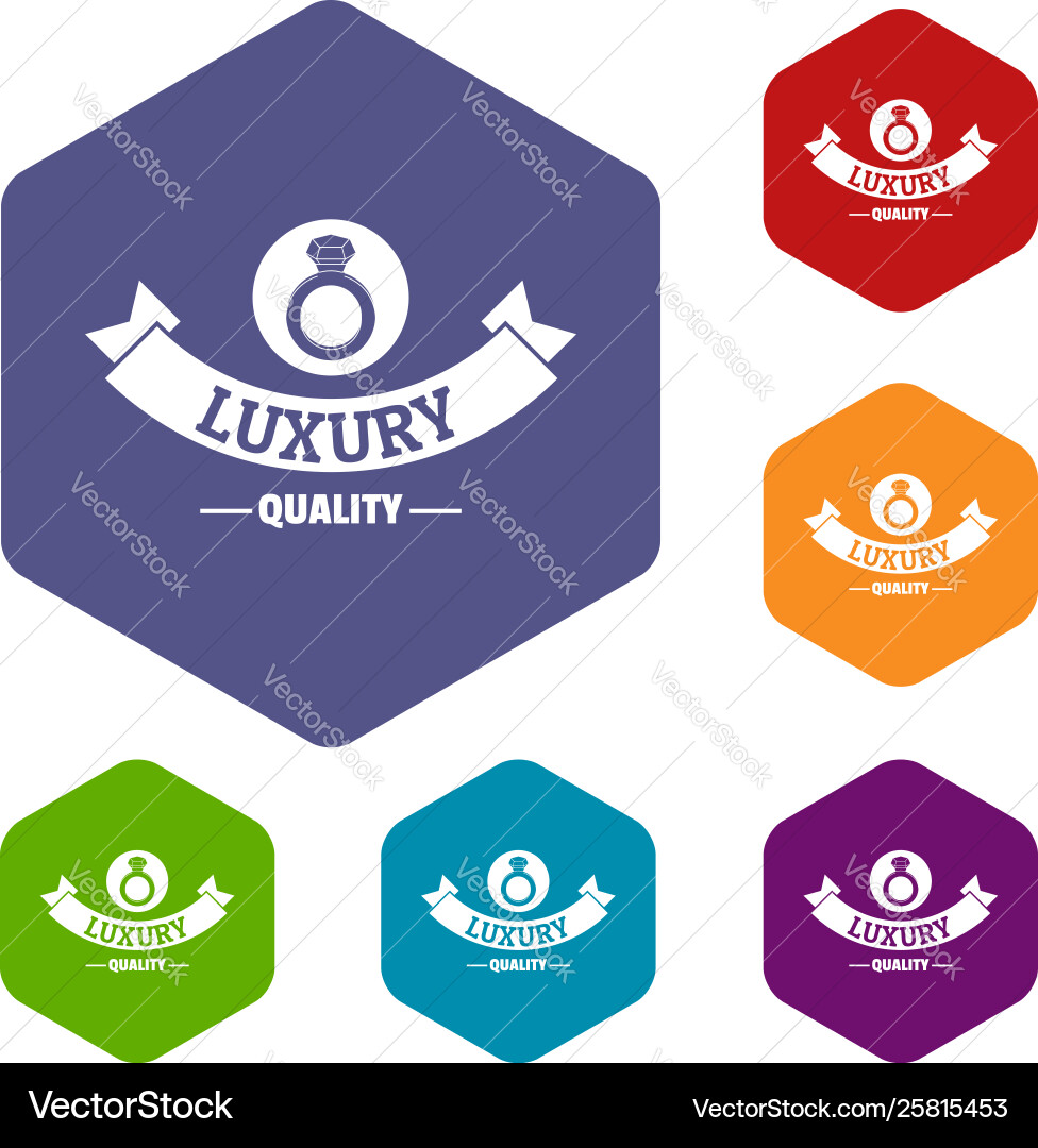 Schmuck-Qualität Icons Hexahedron Schmuck-Qualität Icons Hexahedron vektorbild