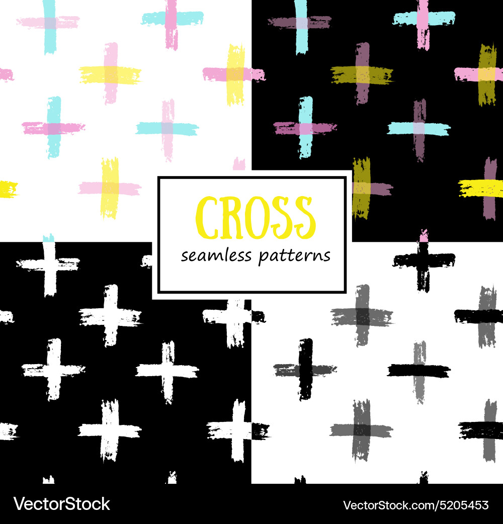 Set of seamless cross patterns vector image