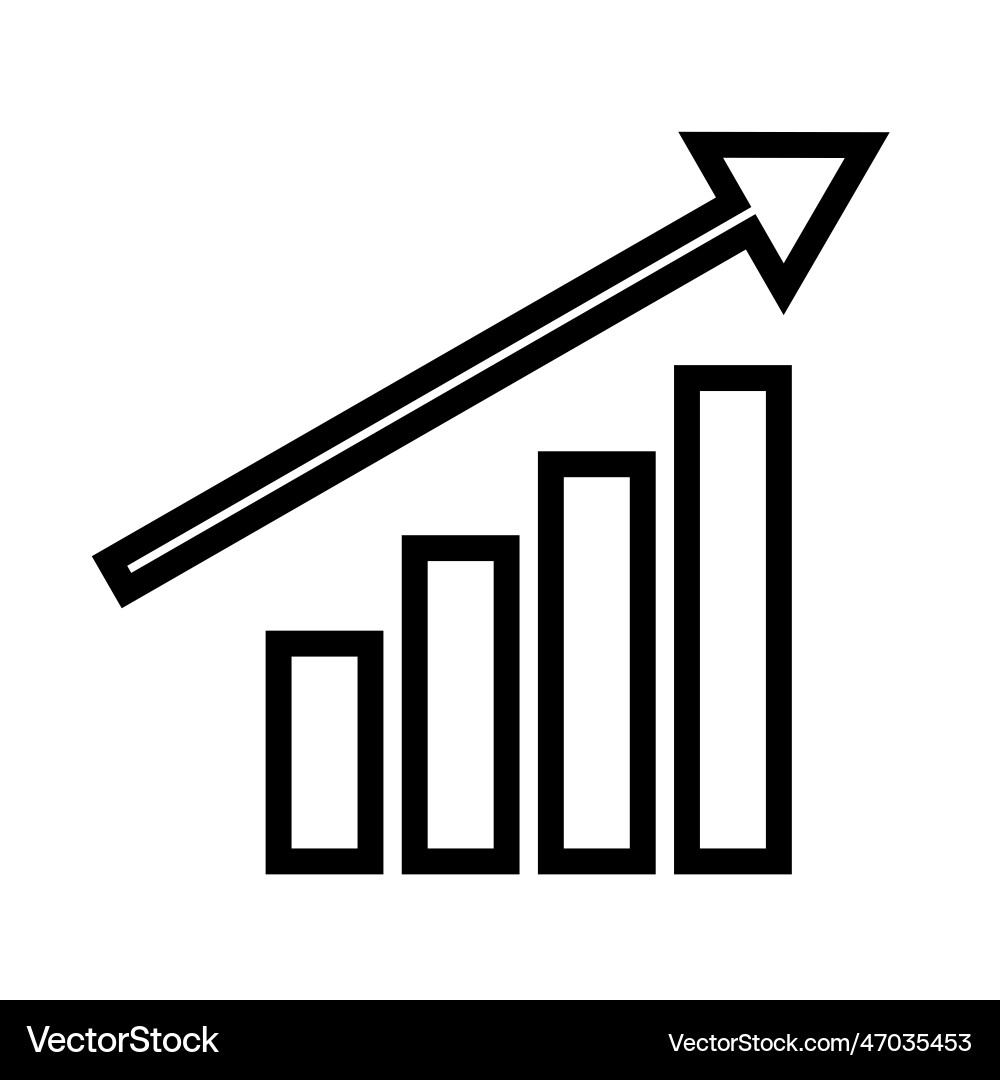 Simple bar graph icon or statistics Vector Image