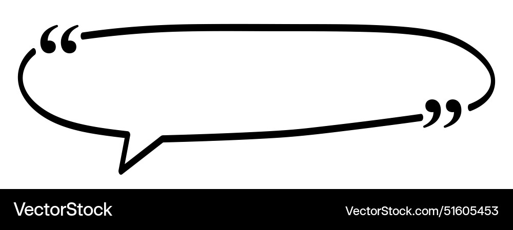 Speech bubble with quotation marks outline Speech bubble with quotation marks outline vector image