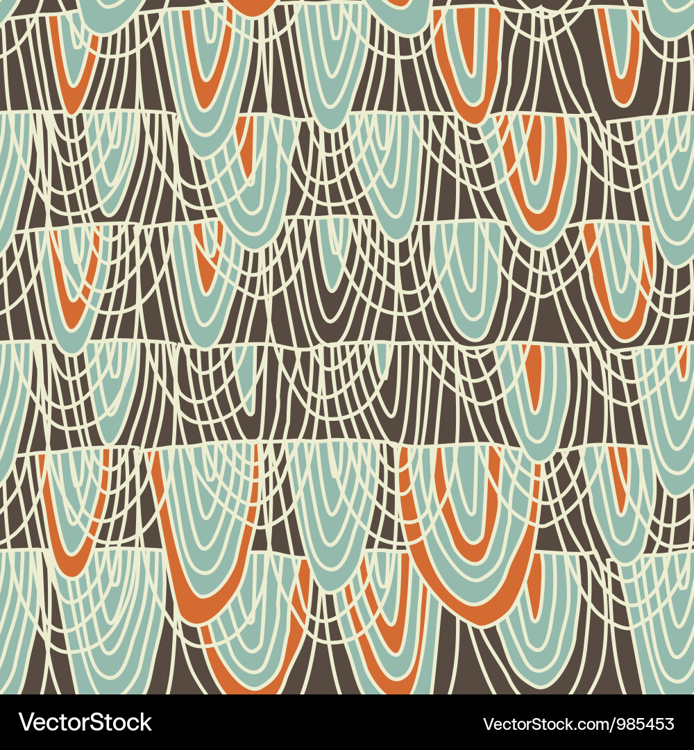 Swirls Retro Pattern Vector Image
