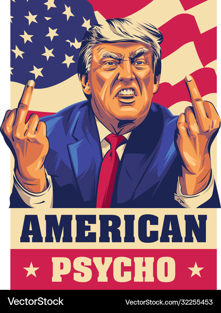 Trump Meme Psychedelic Vector Image