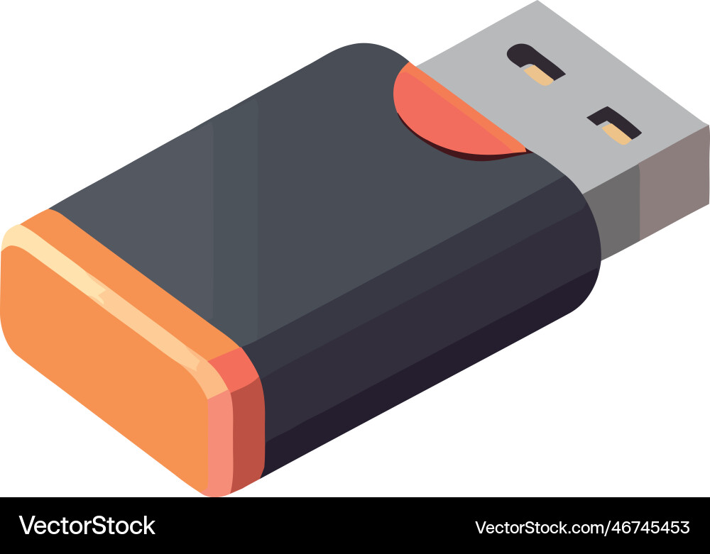 Usb stick symbolizes data backup and storage Vector Image