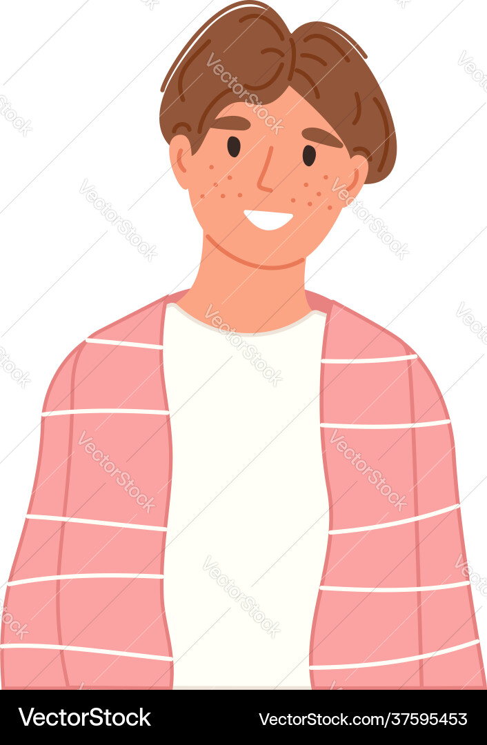 Young teen boy portrait isolated on white vector image