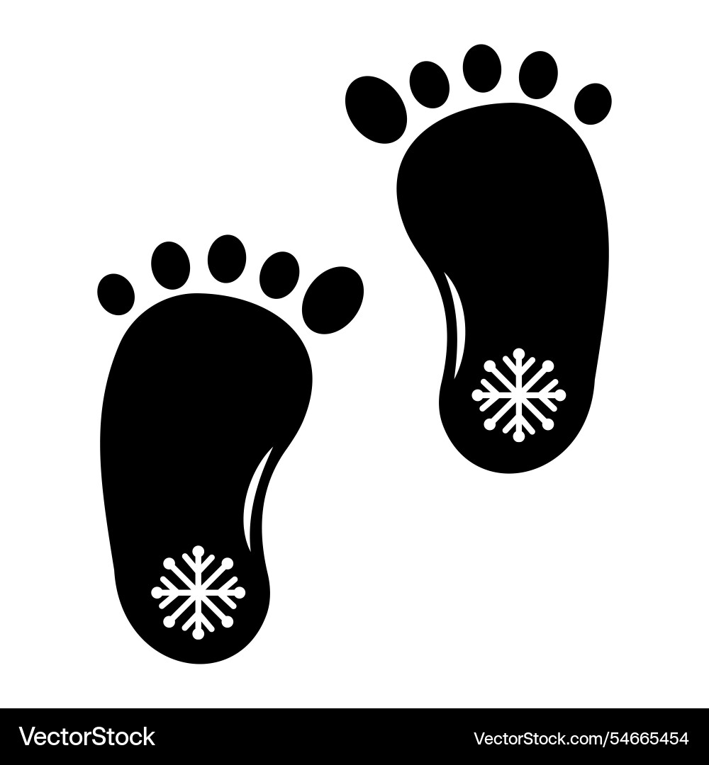 A footprint with snowflake image A footprint with snowflake image vector image