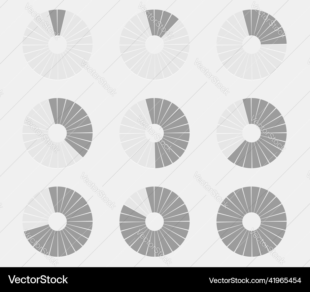 Preloader circular loading bar pie chart Vector Image