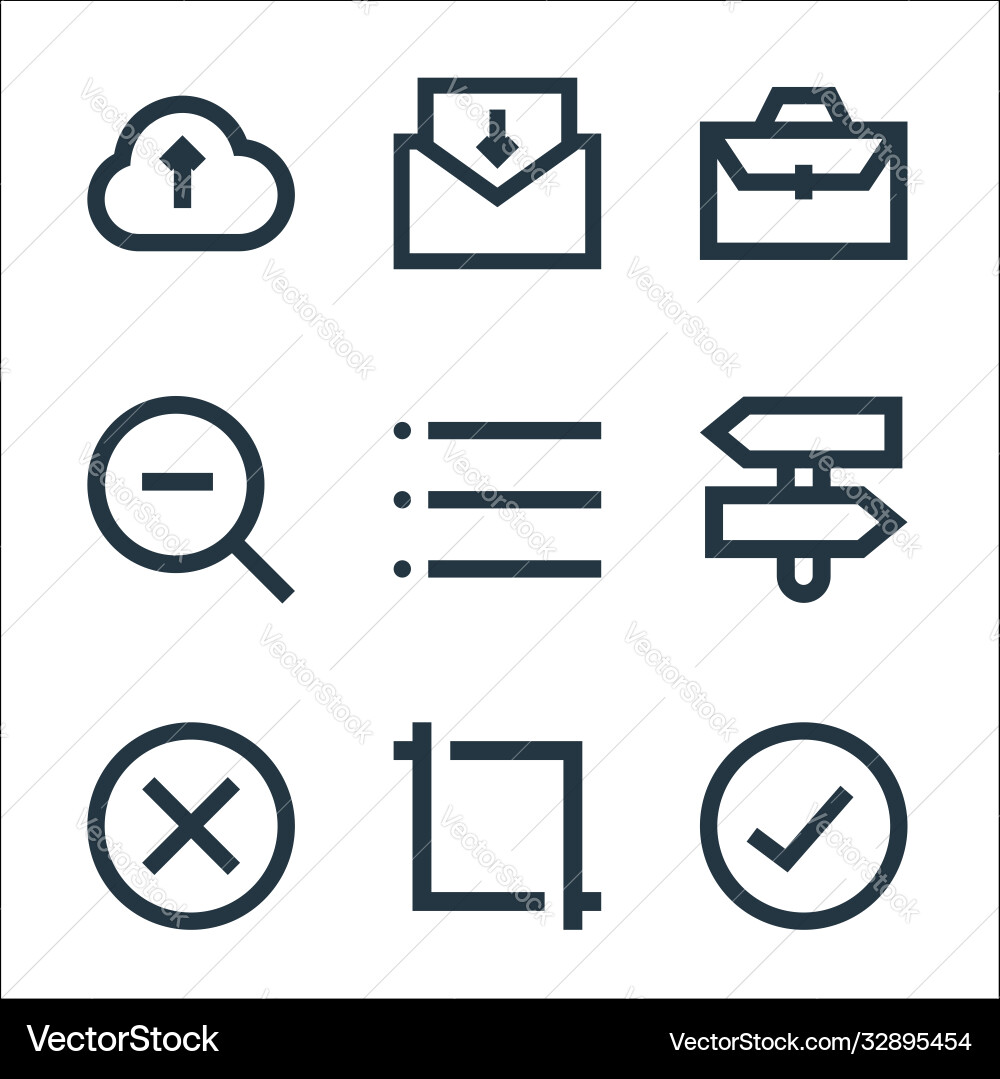 User interface line icons linear set quality User interface line icons linear set quality Vector Image