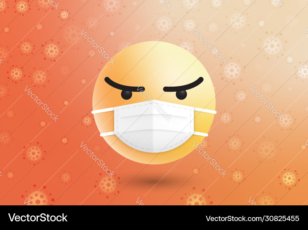 3d modern emoji with medical face surgical mask 3d modern emoji with medical face surgical mask vector image
