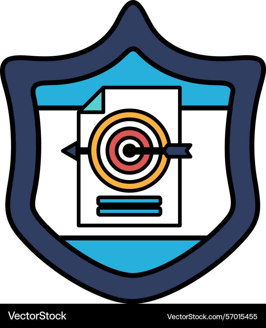 A shield with paper and target Vector Image