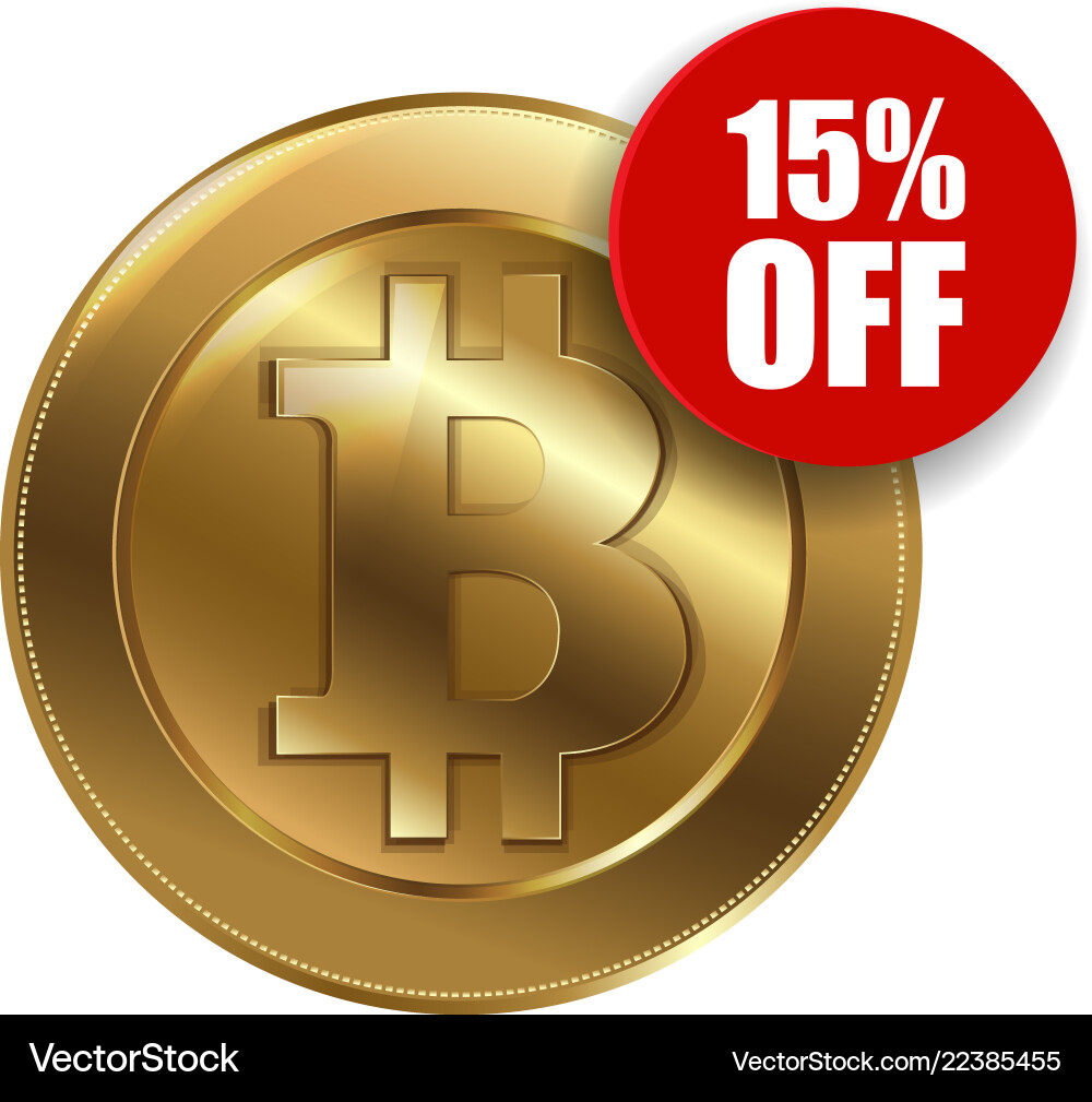 Bitcoin Sale - 15% Off – Royalty-Free Vector | VectorStock