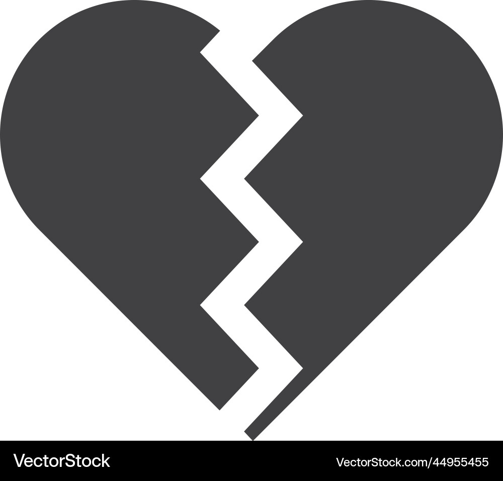 Broken heart in minimal style Vector Image
