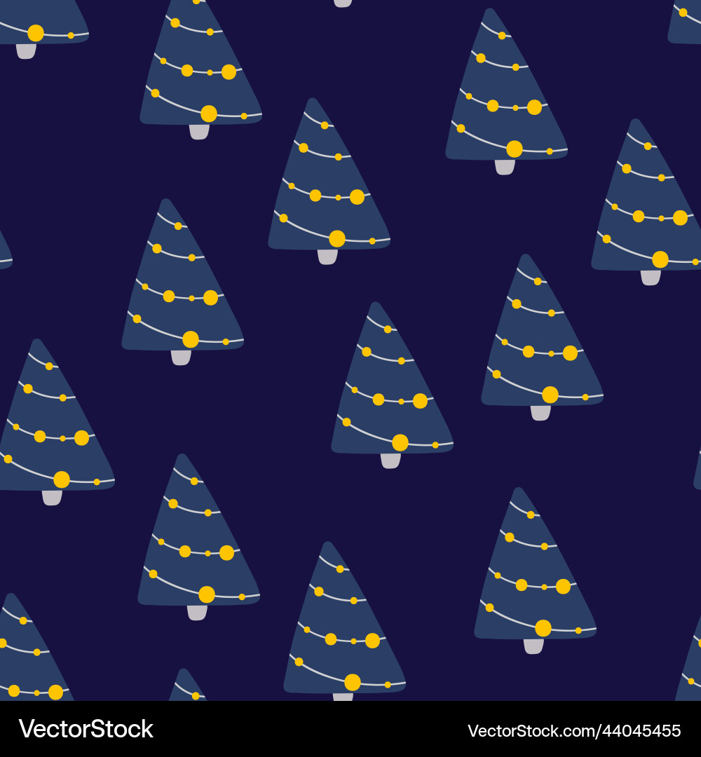 Christmas tree and snowflake seamless pattern new Christmas tree and snowflake seamless pattern new Vector Image