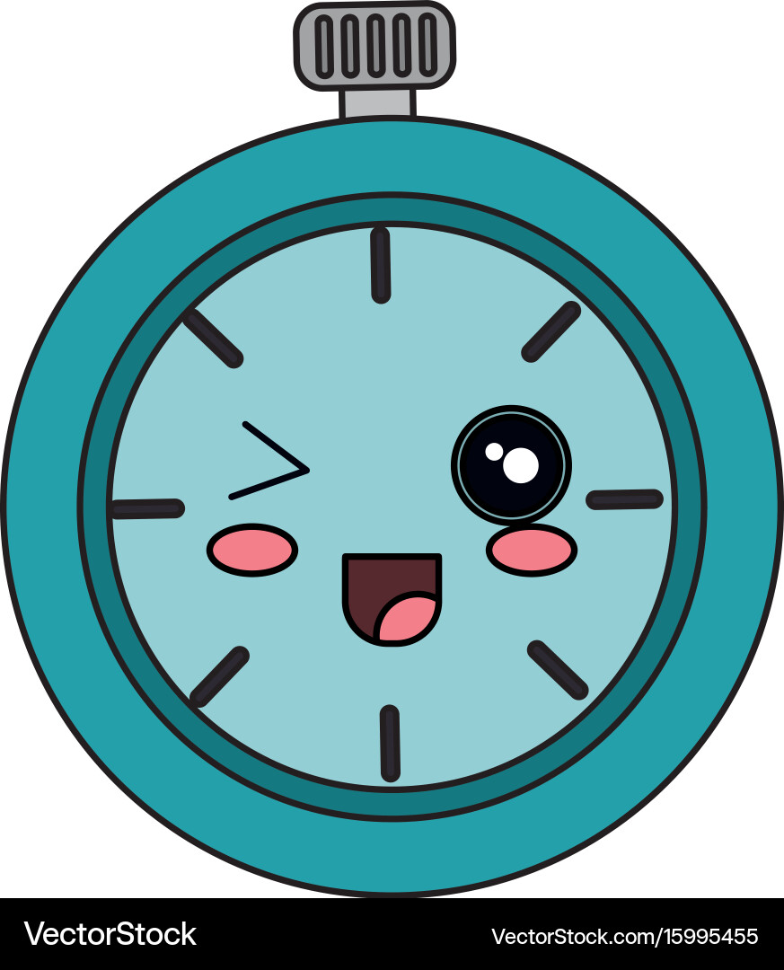 Chronometer timer kawaii character Vector Image