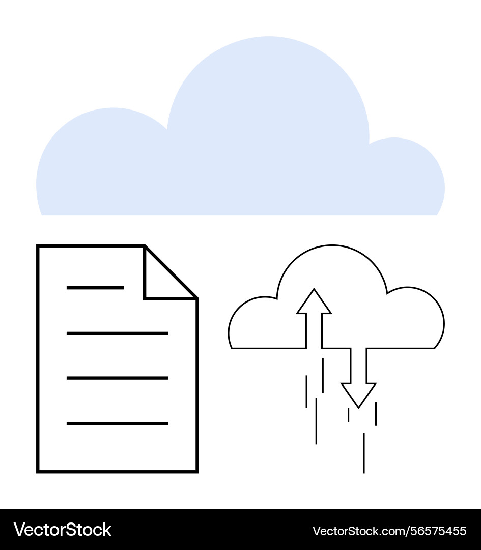 Cloud storage concept with file upload Cloud storage concept with file upload vector image