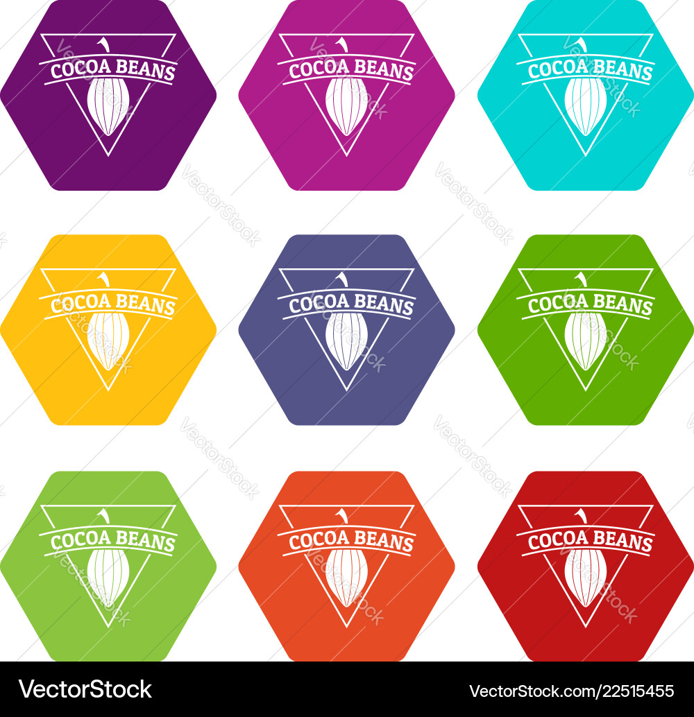 Cocoa beans icons set 9 Cocoa beans icons set 9 vector image