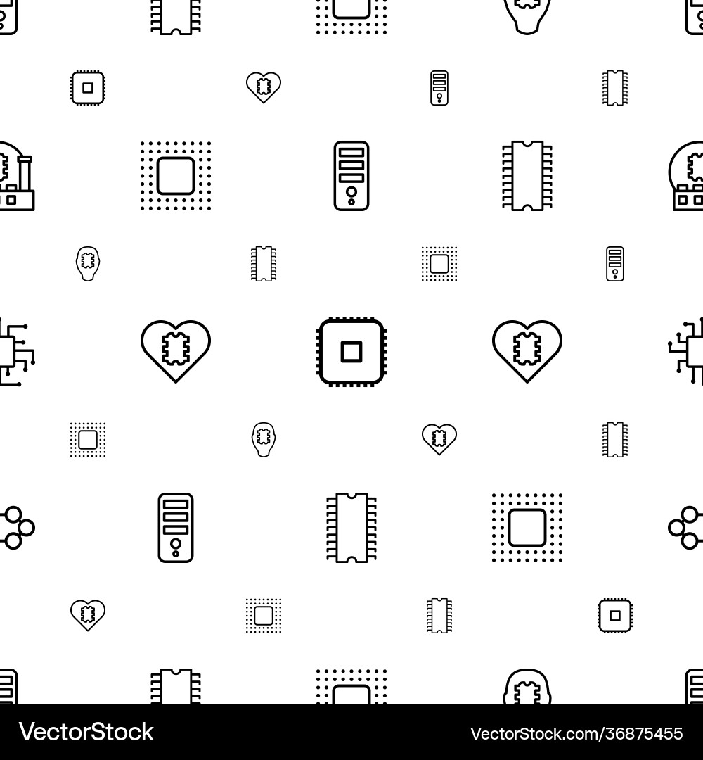 Cpu icons pattern seamless white background Vector Image