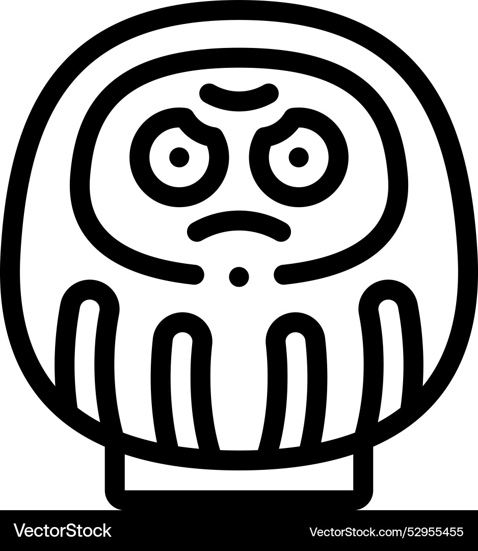 Daruma icon thin linear style design isolated Daruma icon thin linear style design isolated vector image
