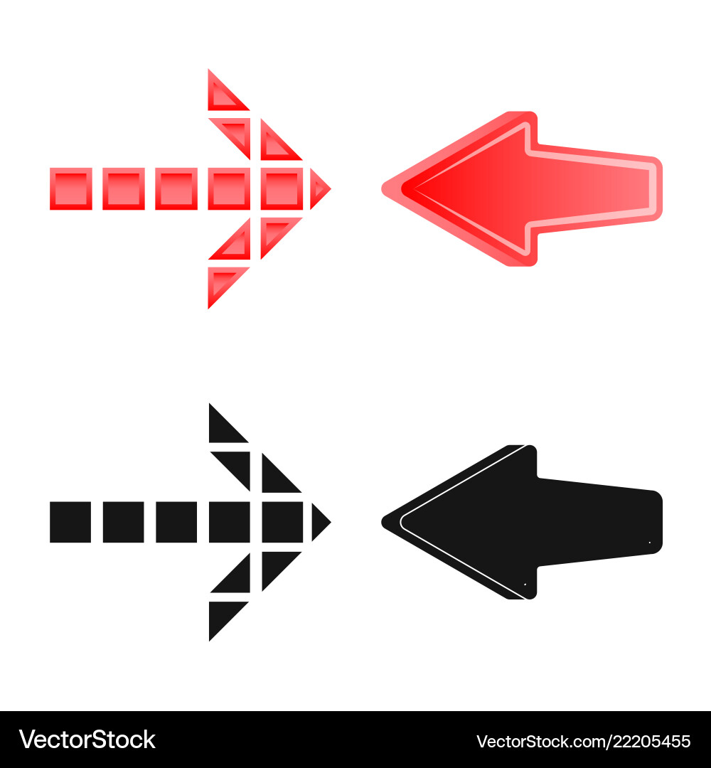 Design of element and arrow logo set vector image
