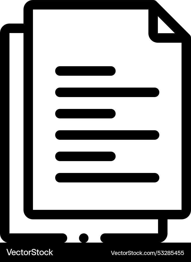 Document icon thin linear style design isolated Document icon thin linear style design isolated vector image
