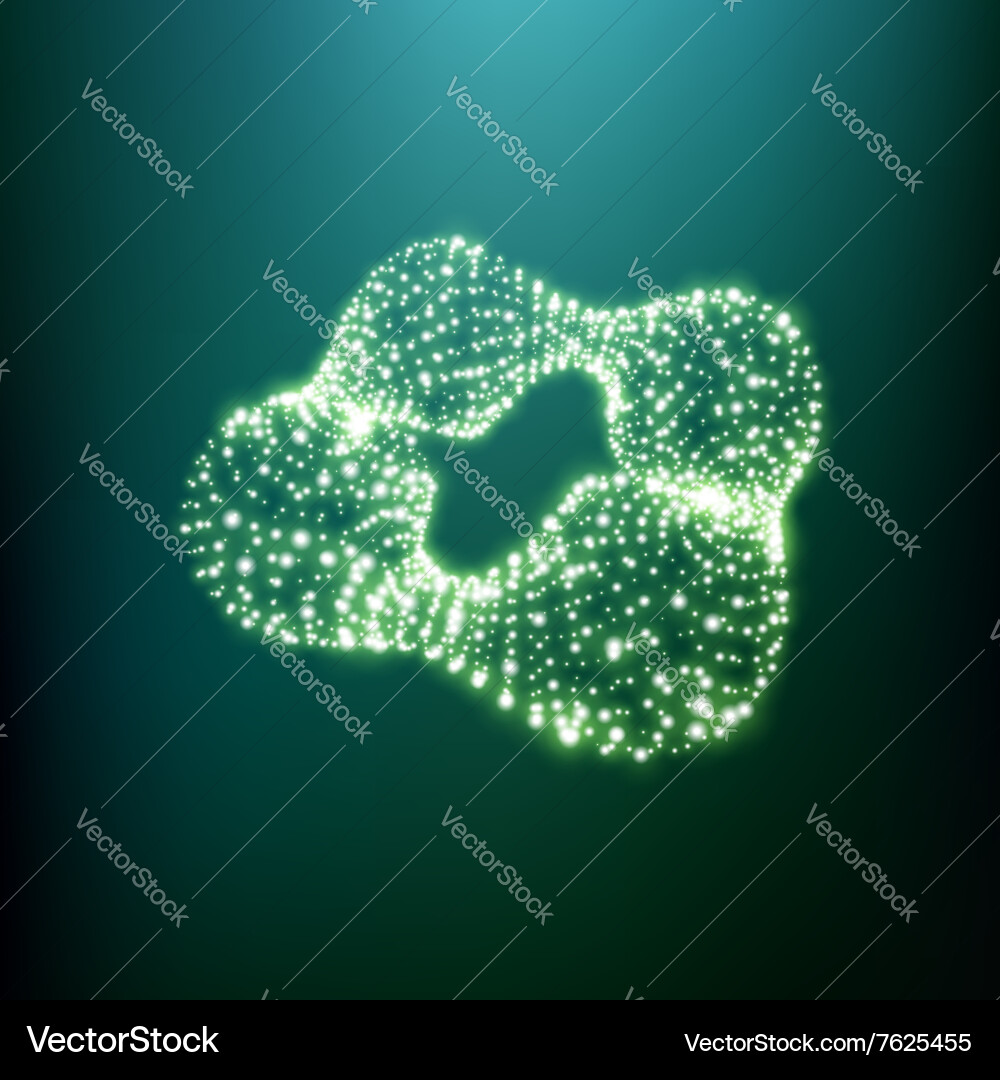 Drahtrahmenobjekt mit Punkten 3d geometrisches Element Vektorbild