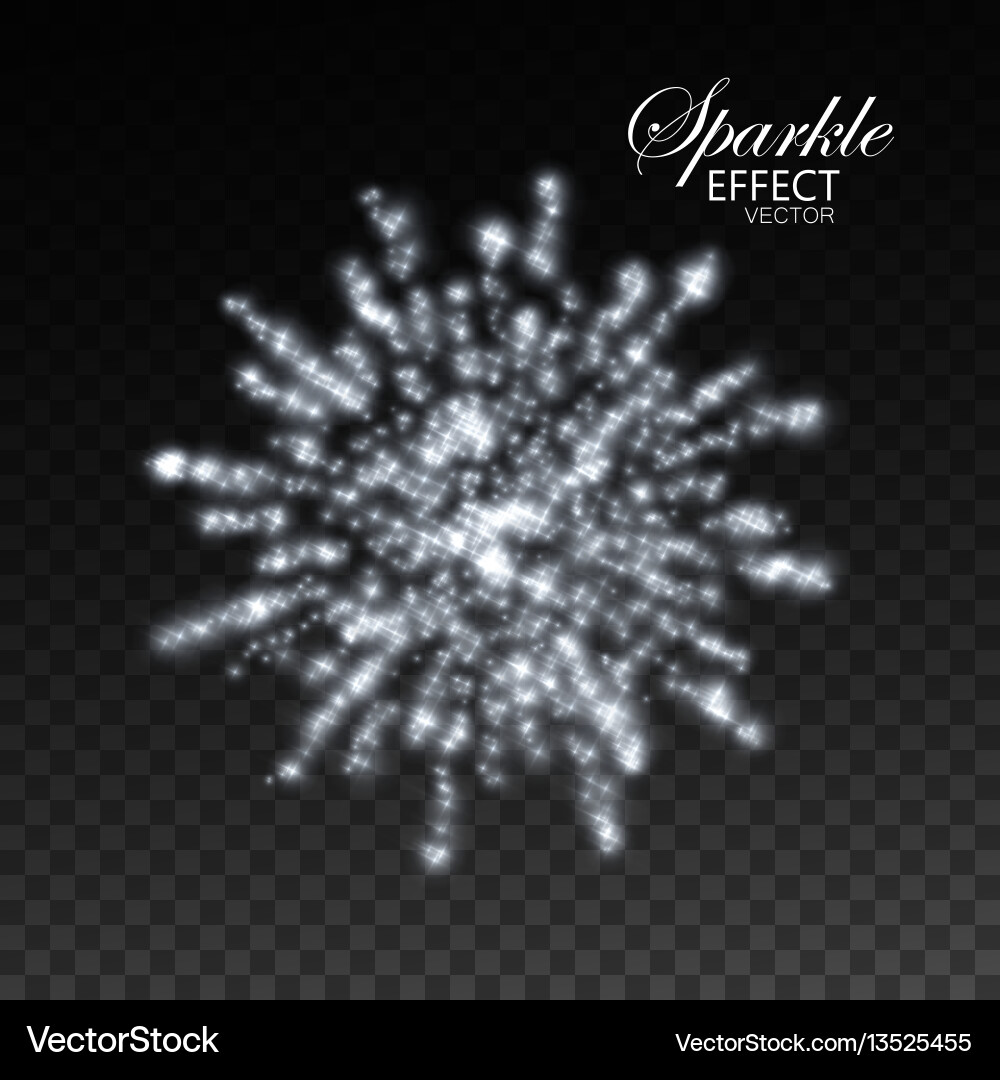 Glowing explode of sparkling particles and stras Glowing explode of sparkling particles and stras vector image