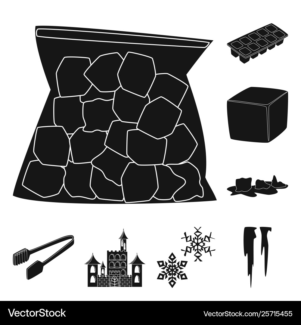 Isolated object cold and transparent sign set Vector Image