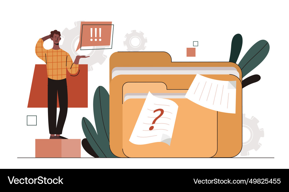 Man with no data concept Man with no data concept Vector Image