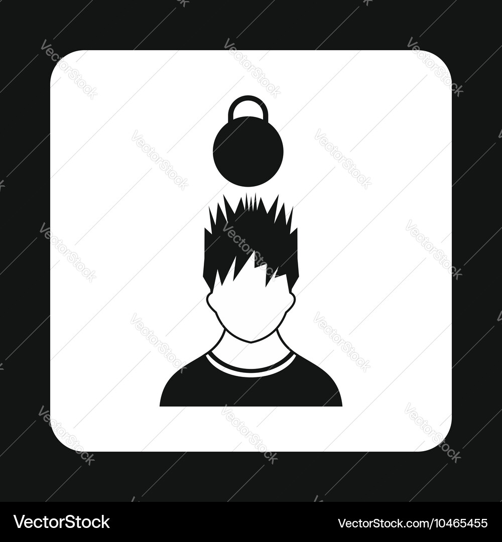 Man with the weight over head icon simple style Vector Image