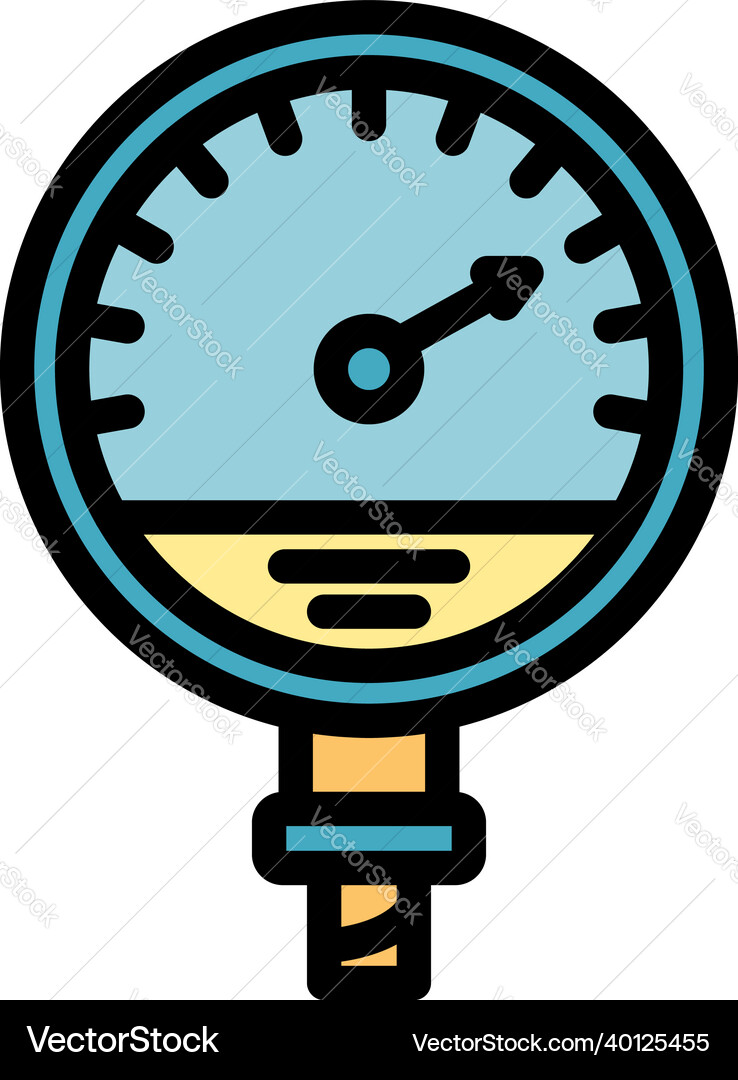 Manometer machine icon color outline Manometer machine icon color outline vector image