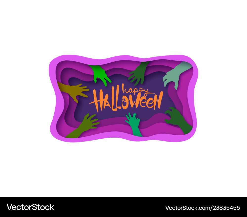 Papier schneiden halloween Hintergründe Zombie Hände Papier schneiden halloween Hintergründe Zombie Hände vektorbild